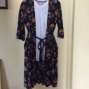 GU floral ladybug kimono robe style long cardigan.
